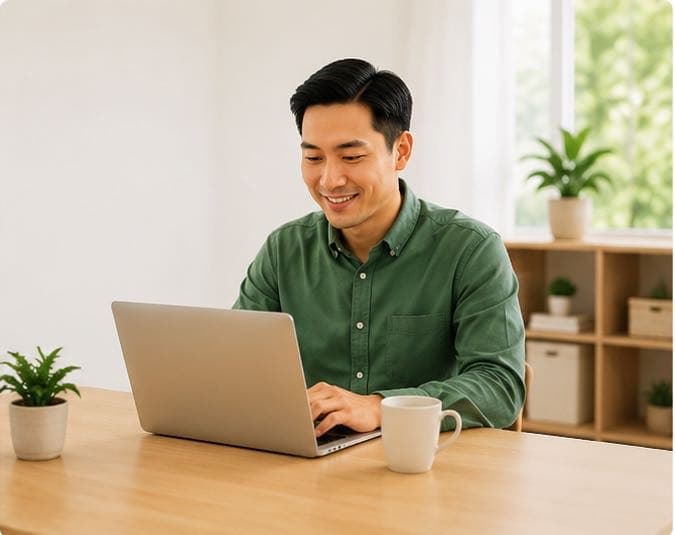 Employer reviewing candidates on a laptop
